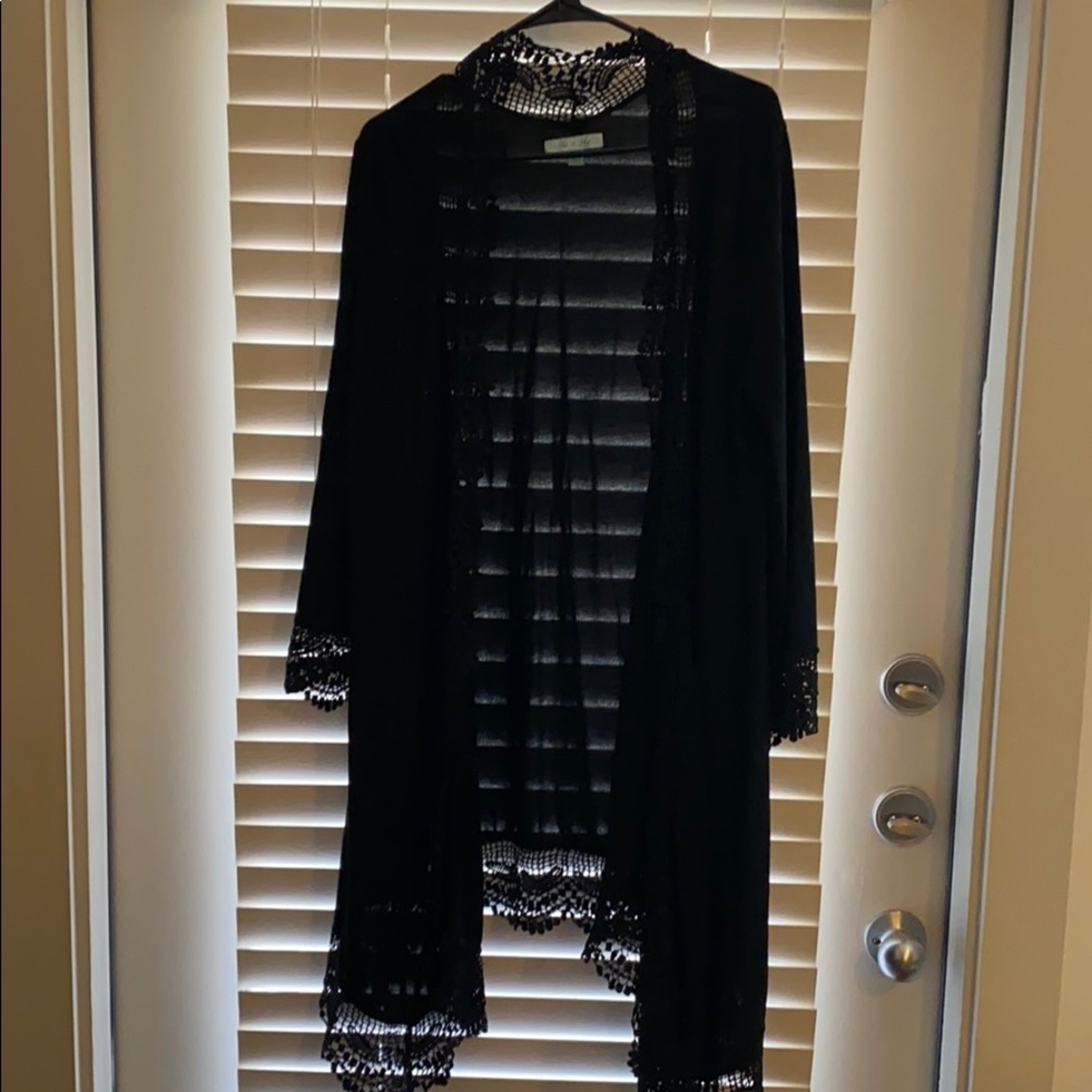 Black lace lined cardigan